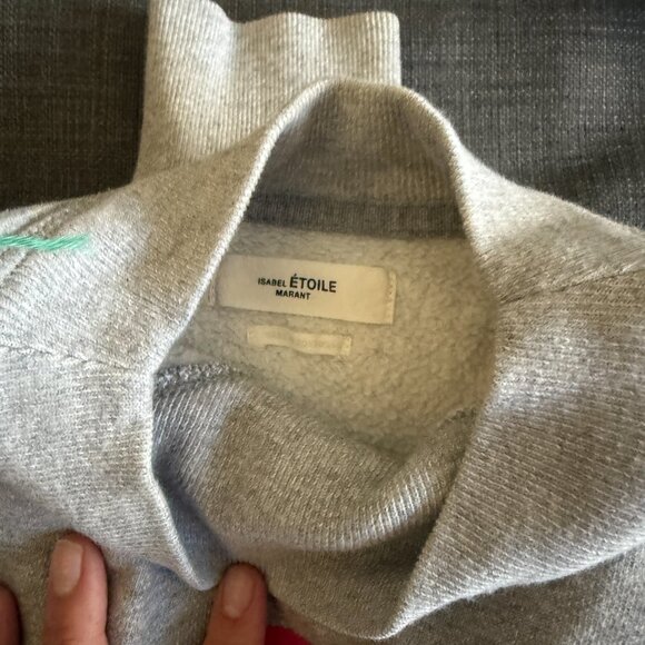 Etoile Isabel Marant Graphic Print Mock Neck Sweater Grey & Pink - Picture 5 of 6